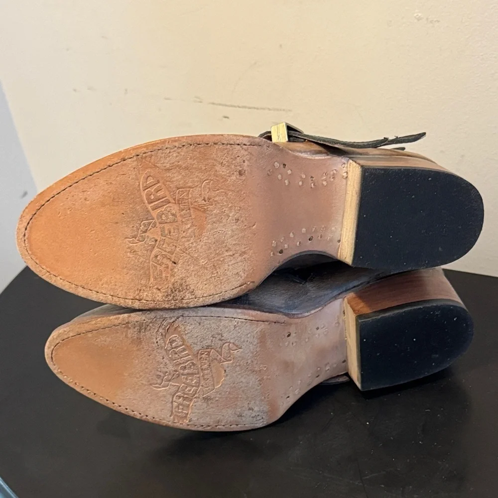 Like New Freebird Brown and Black Ankle Boots